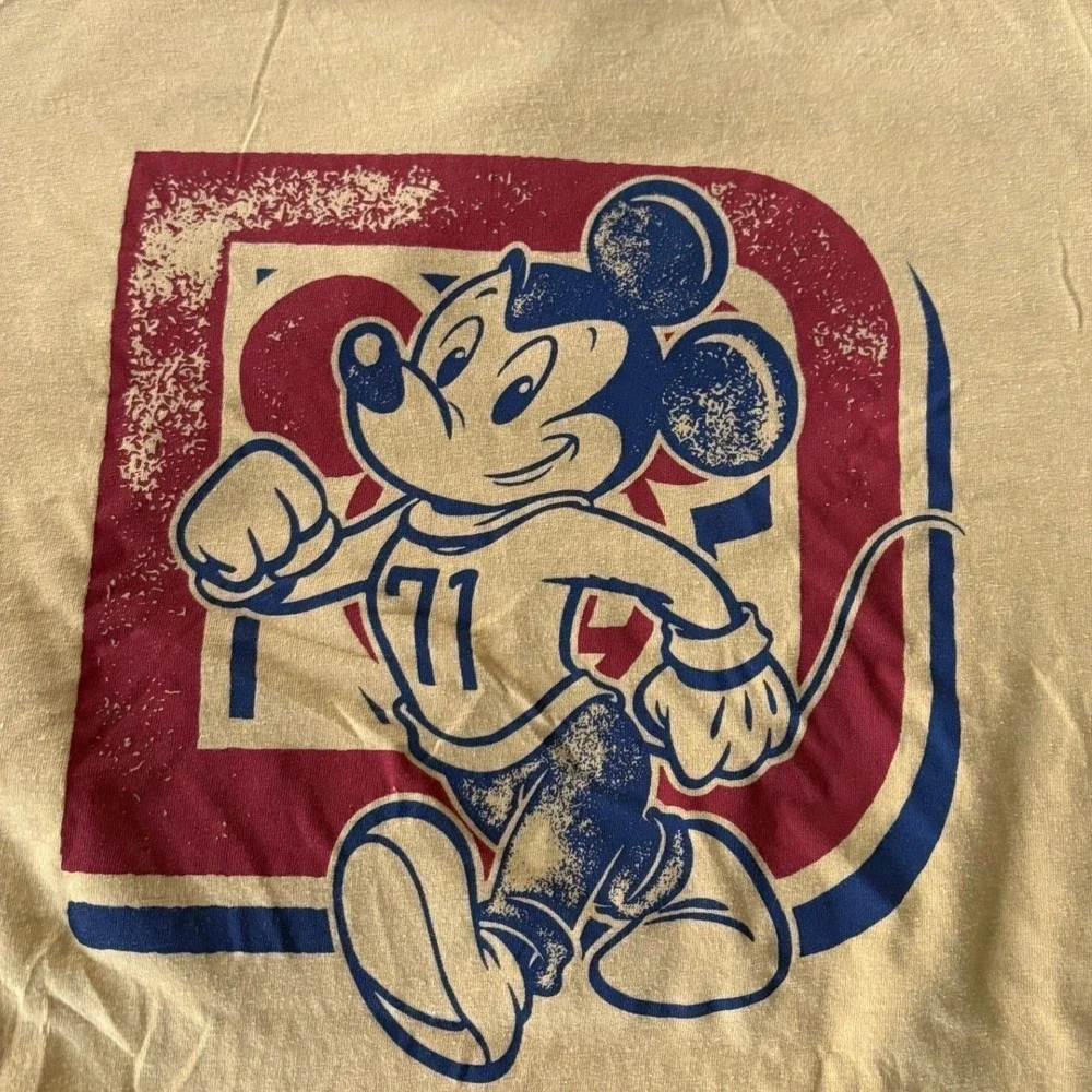 Disney Parks Reversible Shirt Large Mickey Mouse Walt Disney World 71 Navy Gold - Picture 5 of 7